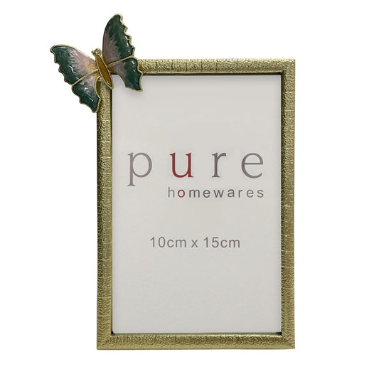 Daisy Pewter Gold Photo Frame Butterfly