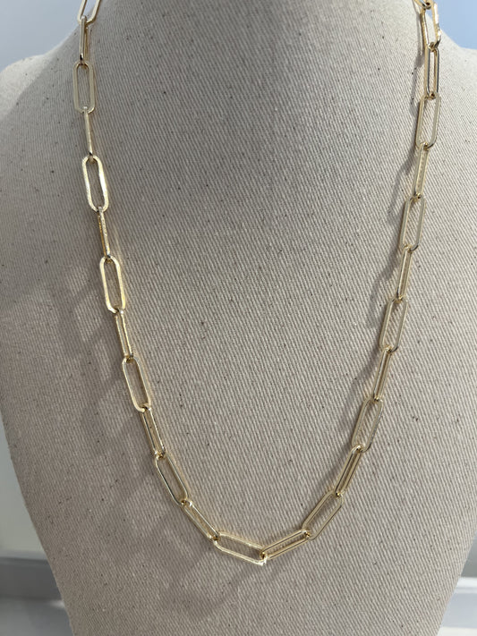 Gold Paperclip Chain  Necklace