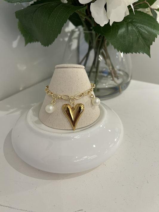 Pearly Heart Bracelet