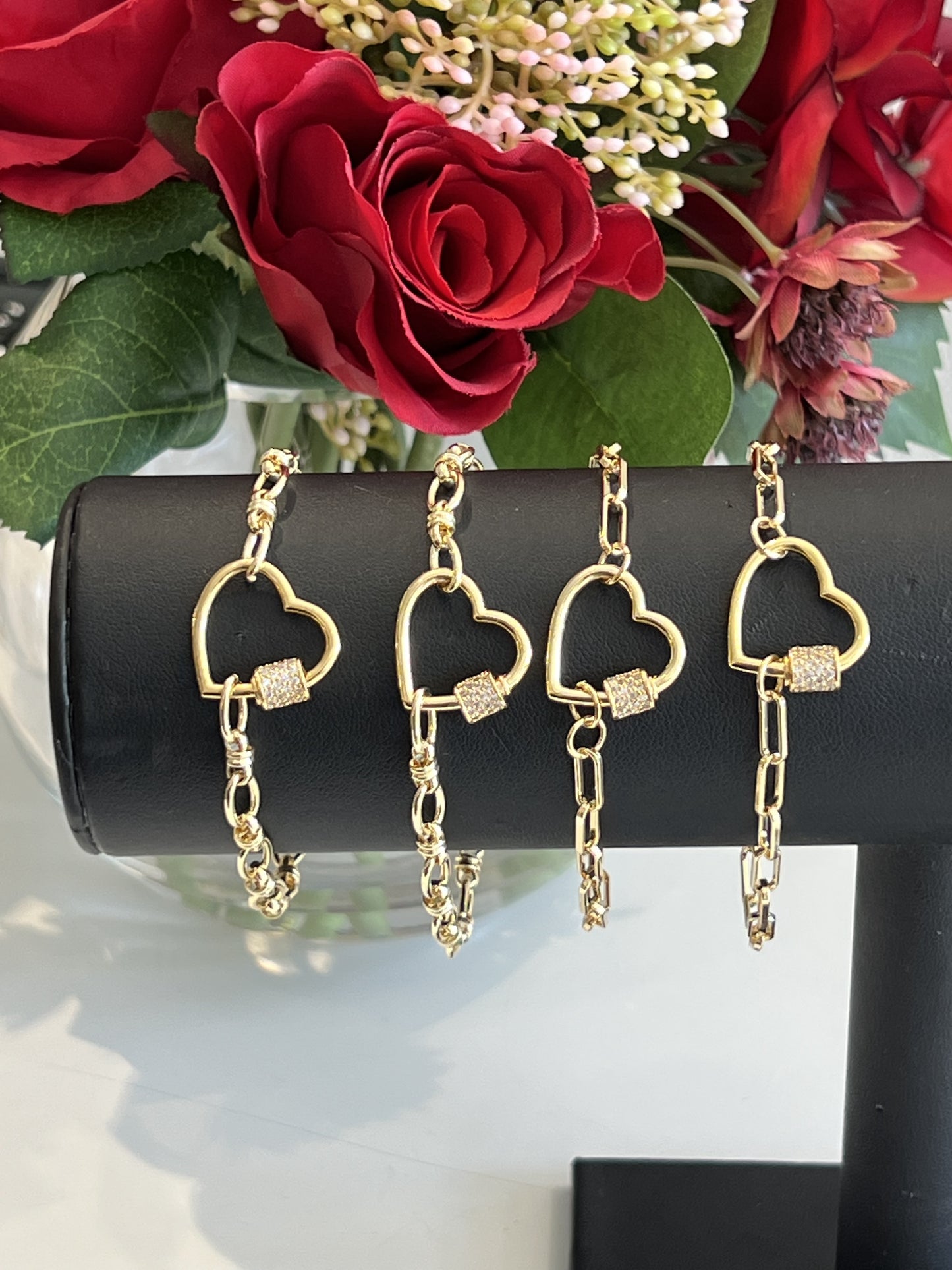 Gold Concetta Bracelet With Diamanté Carabiner