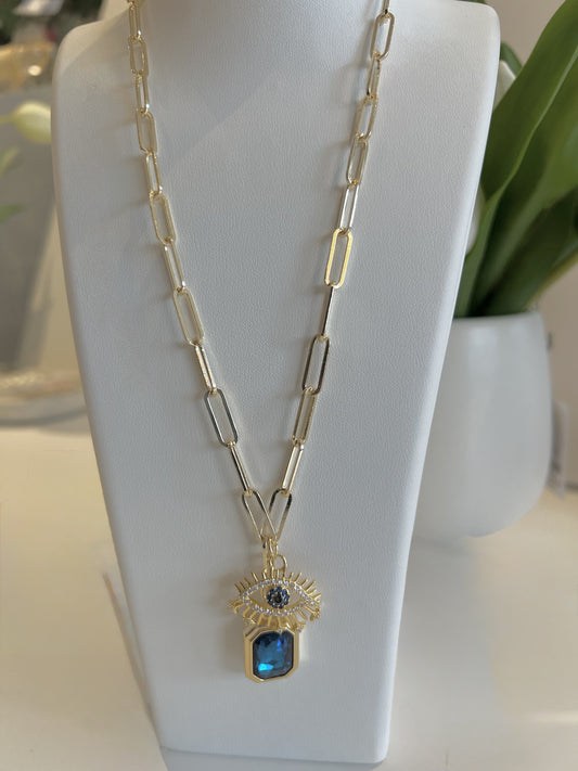 Alison Blue Charm Necklace