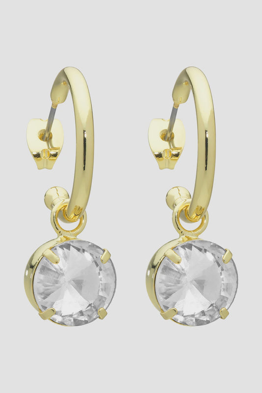 Sara Gold Clear Earrings