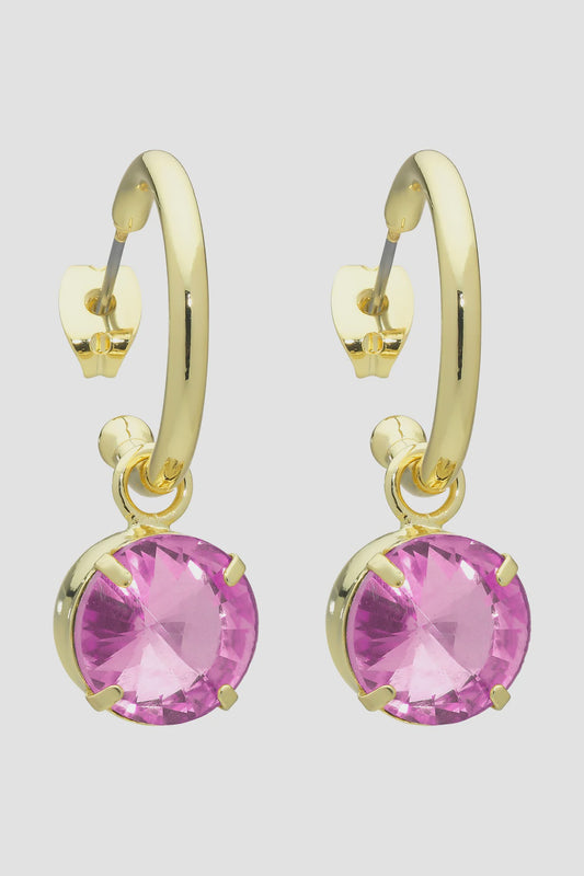 Sara Gold Pink Earrings