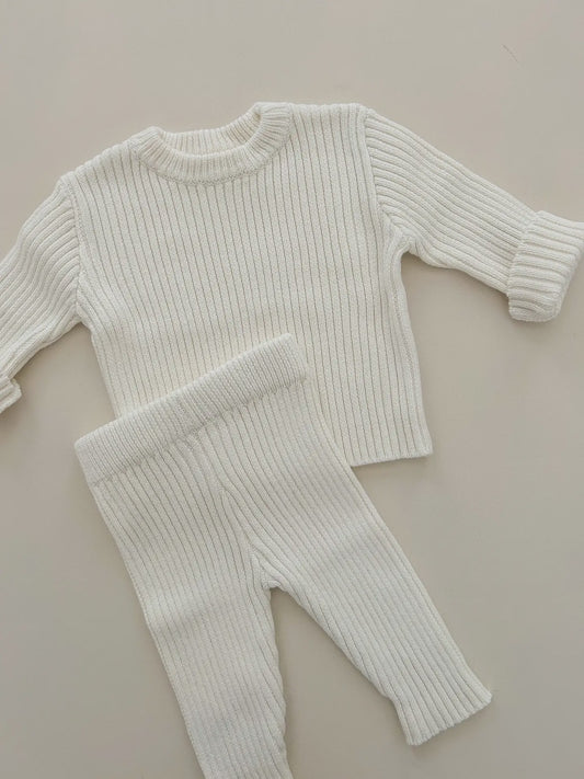 Baby Ribbed Set 3-6 Months - Milk