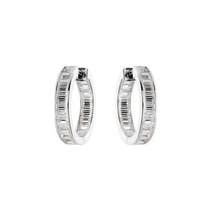 Cocco Silver Baguette Hoop Earrings Sybella