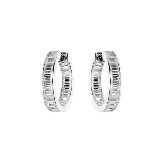 Cocco Silver Baguette Hoop Earrings Sybella